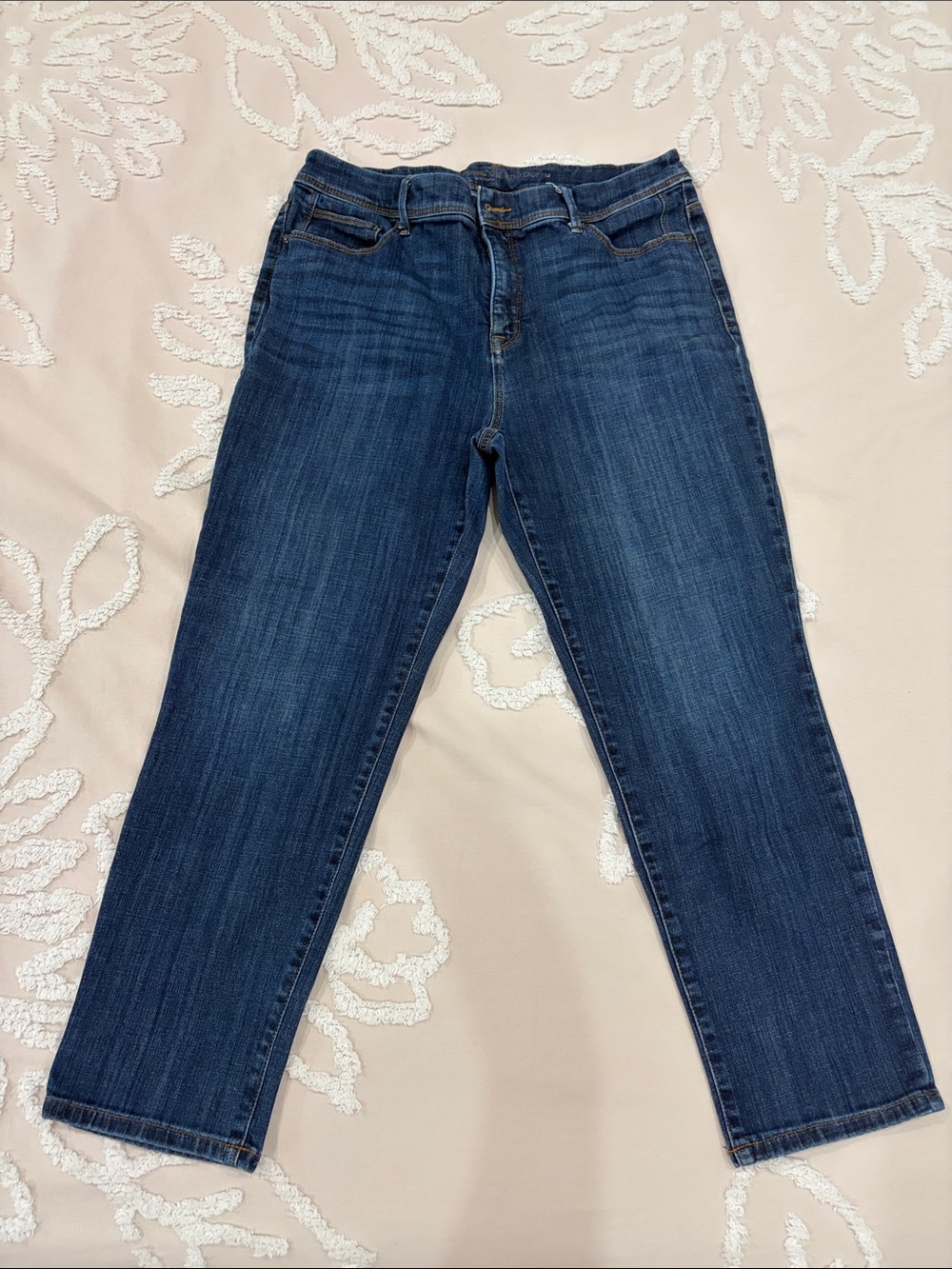 Chico's "So Slimming" Girlfriend Crop Jeans - Dark Wash, Size 1.5 (US 10)